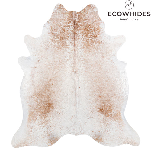 Brazilian Palomino and White Cowhide Rug Size 7'6" L x 6'9" W 6116