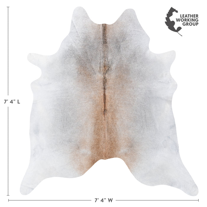 Brazilian Grey Palomino Cowhide Rug Size 7'4" L x 7'4" W 6117