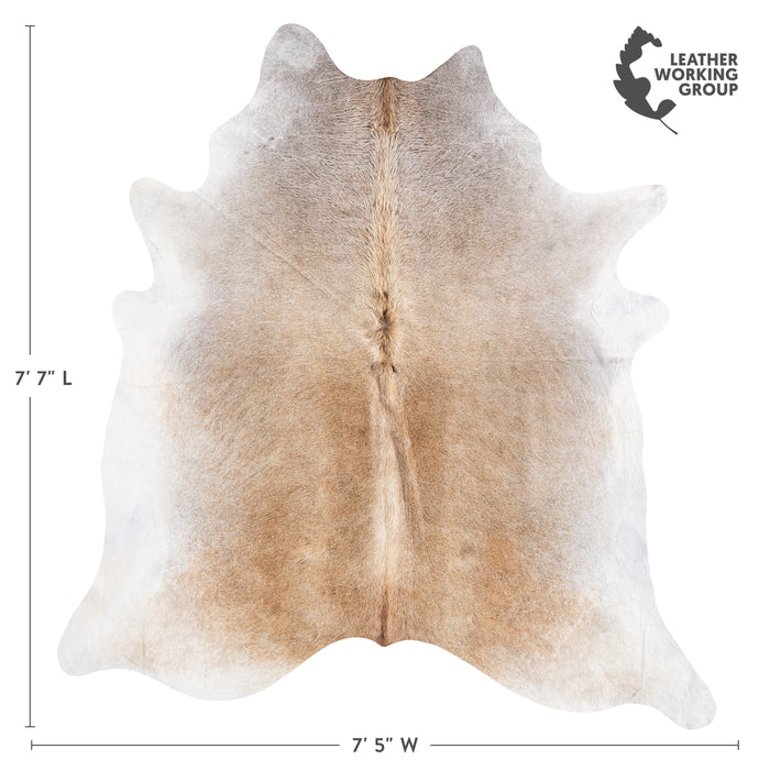 Brazilian Grey Palomino Cowhide Rug Size 7'7" L x 7'5" W 6120