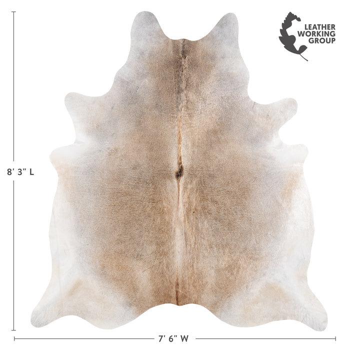 Brazilian Grey Palomino Cowhide Rug Size 8'3" L x 7'6" W 6129