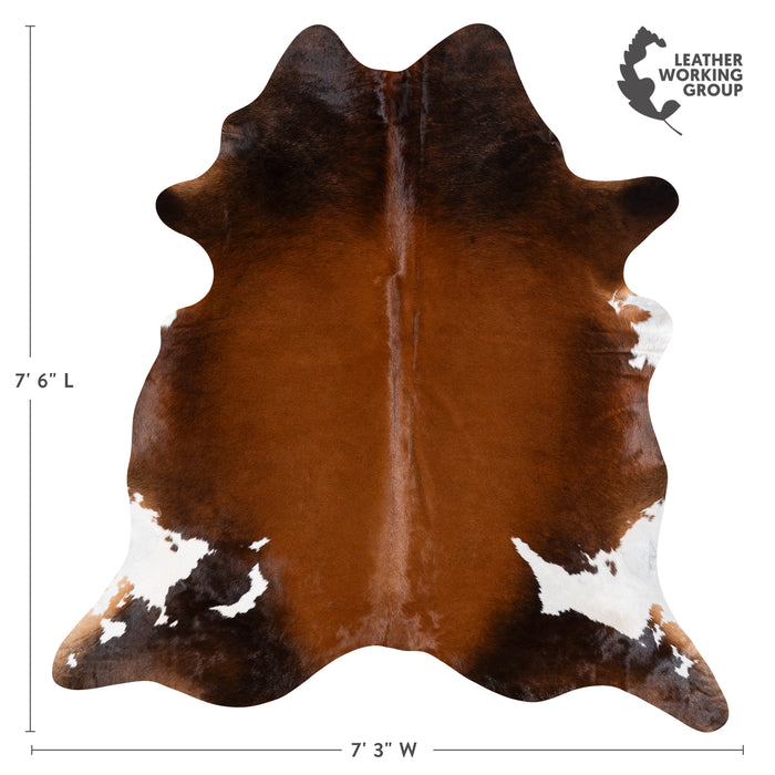 Brazilian Mahogany Cowhide Rug Size 7'6" L x 7'3" W 6131