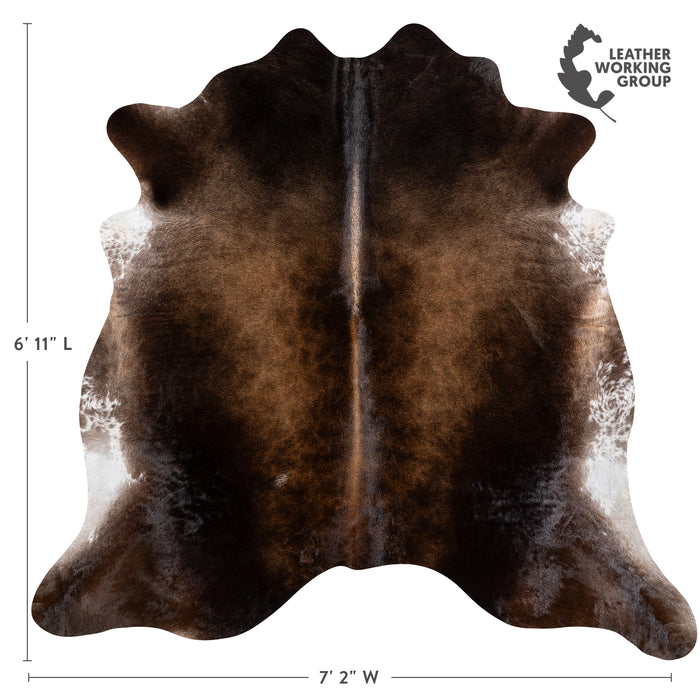 Brazilian Mahogany Cowhide Rug Size 6'11" L x 7'2" W 6135