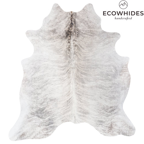 Brazilian Light Grey Brindle Cowhide Rug Size 6'6" L x 6'0" W 6139