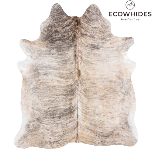 Brazilian Light Grey Brindle Cowhide Rug Size 6'6" L x 5'6" W 6145