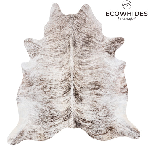 Brazilian Light Grey Brindle Cowhide Rug Size 7'2" L x 6'8" W 6147