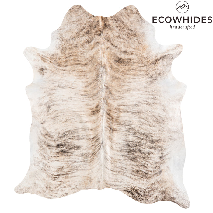 Brazilian Light Grey Brindle Cowhide Rug Size 6'5" L x 5'8" W 6153