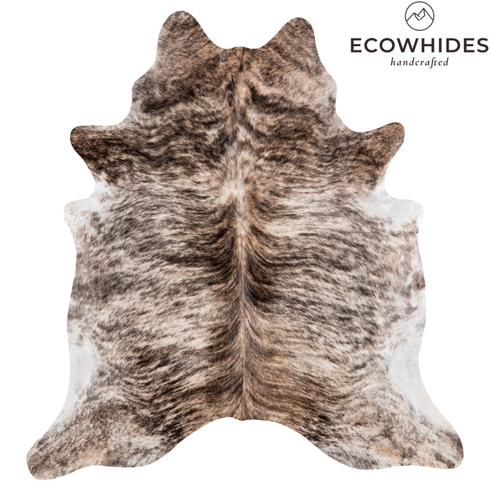 Brazilian Light Grey Brindle Cowhide Rug Size 7'3" L x 6'9" W 6154