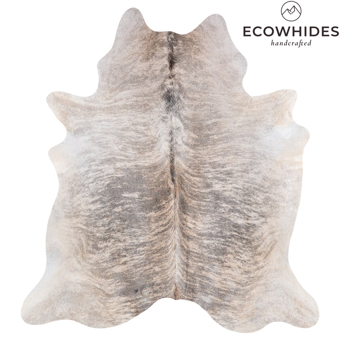 Brazilian Light Grey Brindle Cowhide Rug Size 6'8" L x 6'2" W 6157