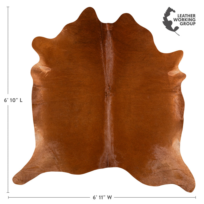 Brazilian Brown Cowhide Rug Size 6'10" L x 6'11" W 6161