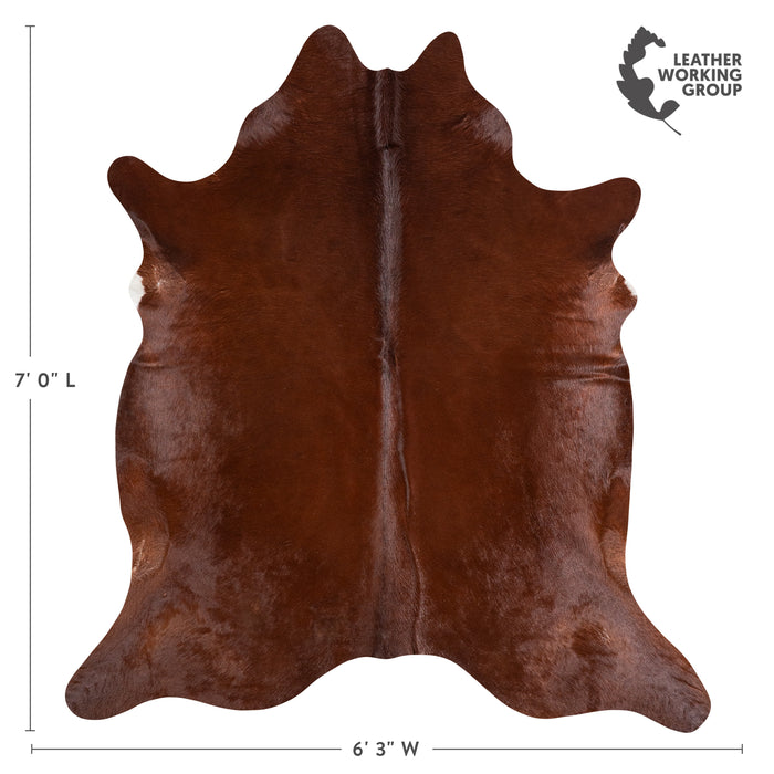 Brazilian Brown Cowhide Rug Size 7'0" L x 6'3" W 6163