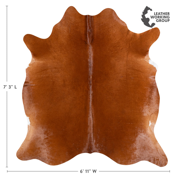 Brazilian Brown Cowhide Rug Size 7'3" L x 6'11" W 6172
