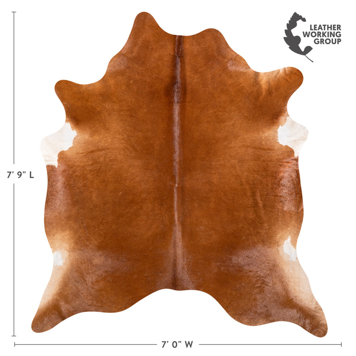 Brazilian Brown Cowhide Rug Size 7'9" L x 7'0" W 6176