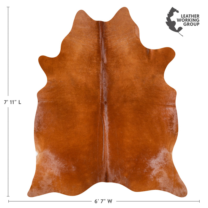 Brazilian Brown Cowhide Rug Size 7'11" L x 6'7" W 6180