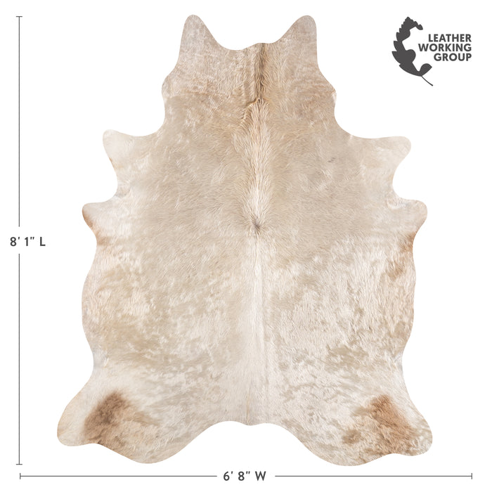 Brazilian Champagne Cowhide Rug Size 8'1" L x 6'8" W 6186