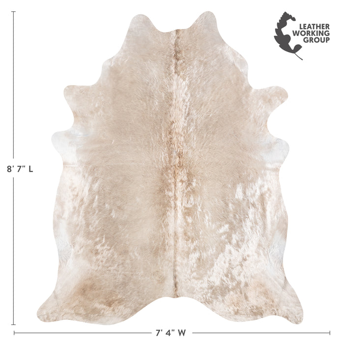 Brazilian Champagne Cowhide Rug Size 8'7" L x 7'4" W 6187