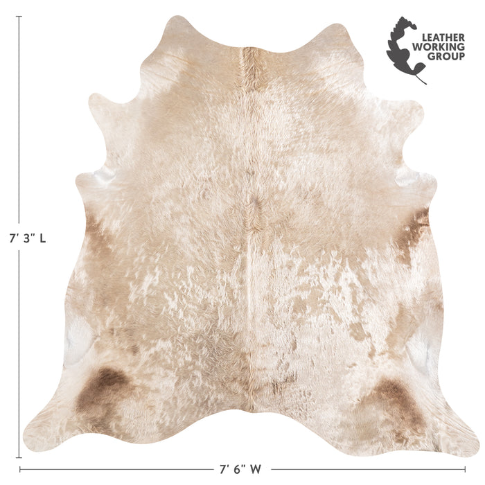 Brazilian Champagne Cowhide Rug Size 7'3" L x 7'6" W 6189
