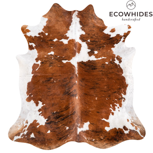 Vintage Tricolor Cowhide Rug Size 7'0" L x 6'5" W 6329