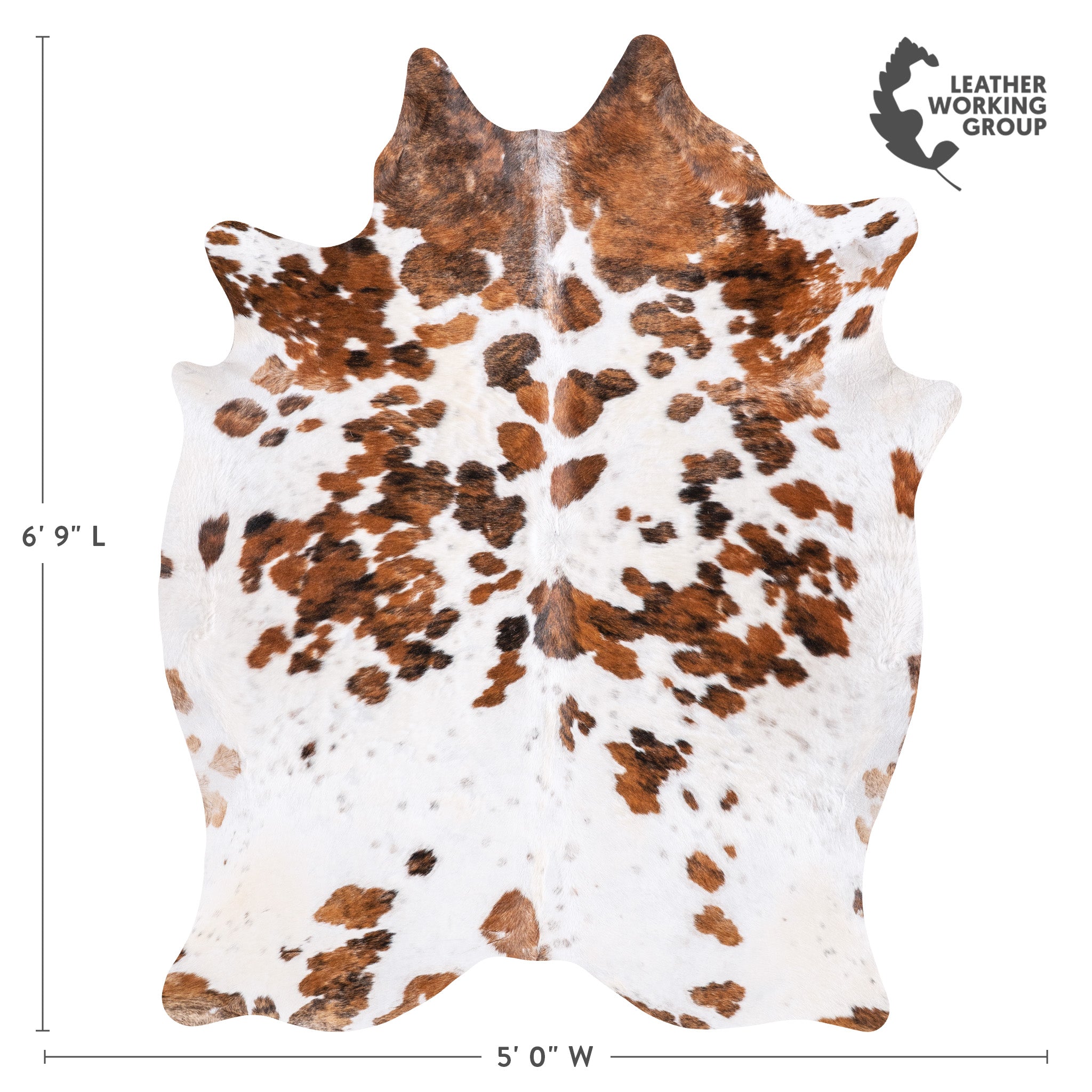 Vintage White Tricolor Cowhide Rug Size 6'9