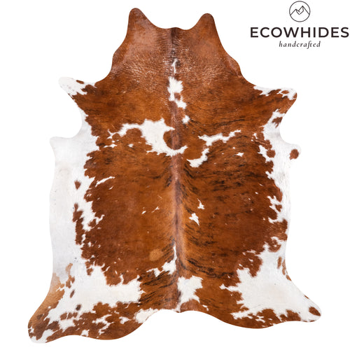 Vintage Tricolor Brindle Mix Cowhide Rug Size 7'5" L x 6'6" W 6350