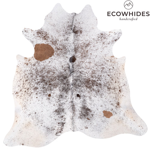 Vintage Brown Salt and Pepper Cowhide Rug Size 7'2" L x 7'1" W 6387