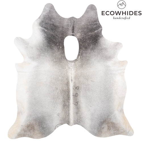 Vintage Grey Cowhide Rug Size 8'1" L x 7.6" W 6390