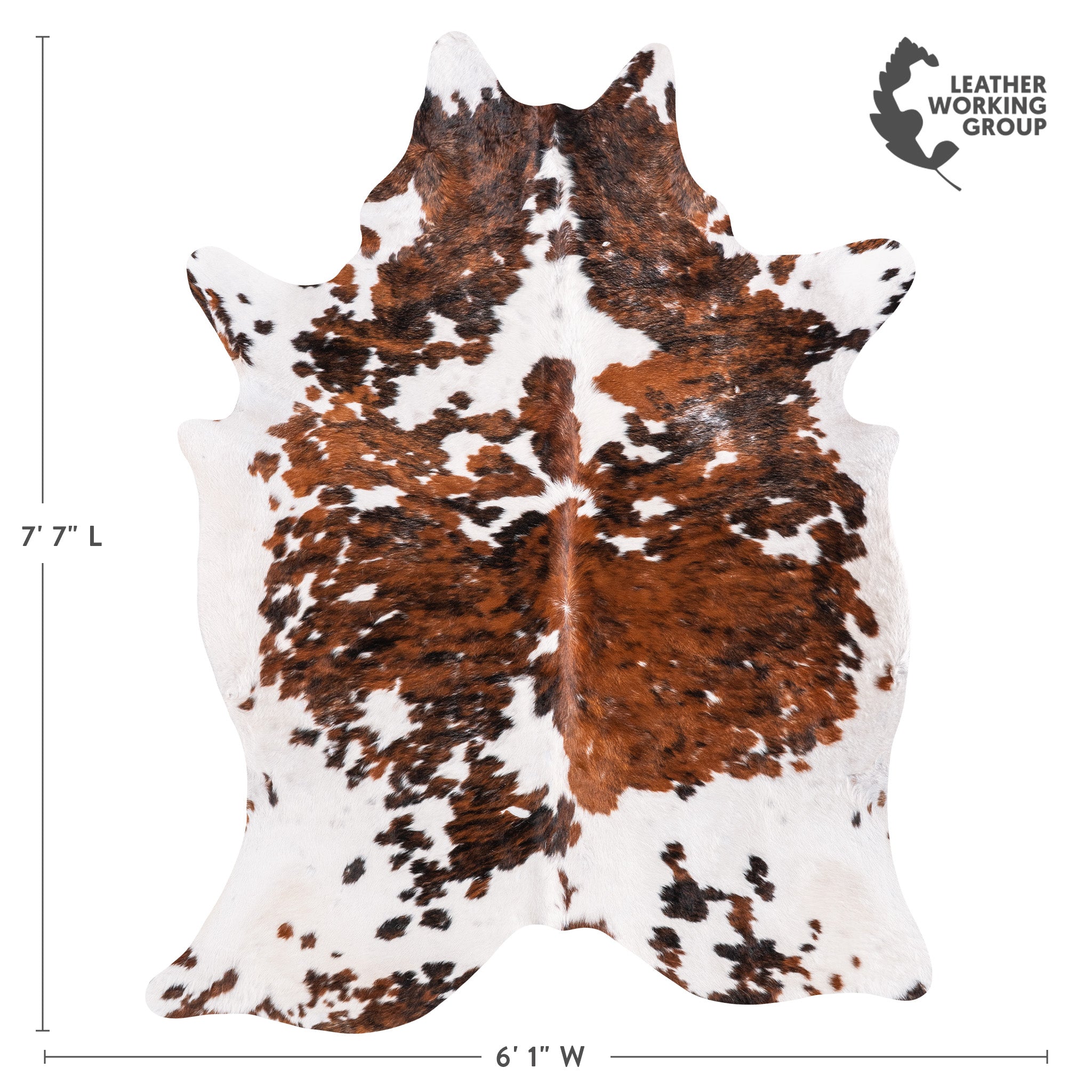 Vintage Tricolor Cowhide Rug Size 7'7