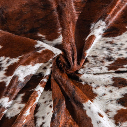 White Tricolor Cowhide Rug Size 7'10" L x 7'2" W 6511