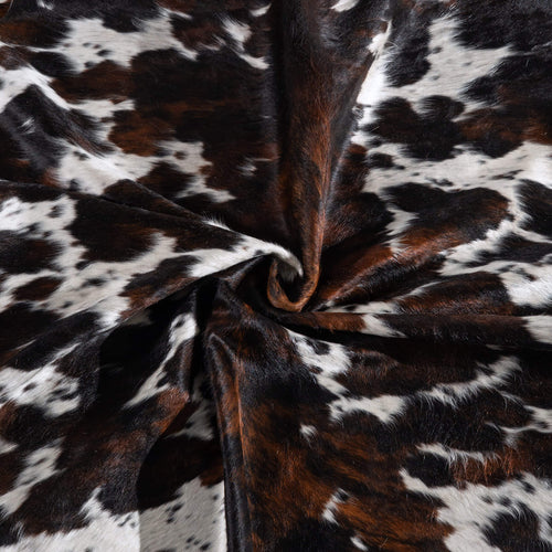 Tricolor Cowhide Rug Size 7'4" L x 6'7" W 6515