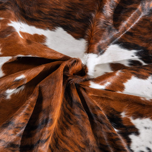 Tricolor Cowhide Rug Size 7'4" L x 6'3" W 6541