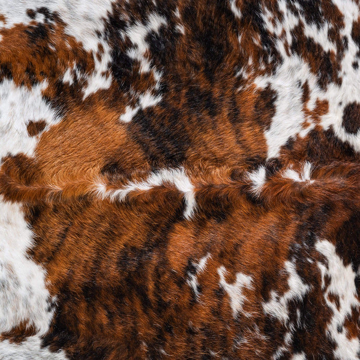 White Tricolor Cowhide Rug Size 7'1" L x 7'0" W 6547