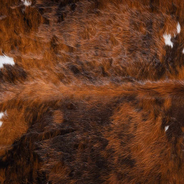 Tricolor Brindle Mix Cowhide Rug Size 7'9" L x 7'2" W 6549