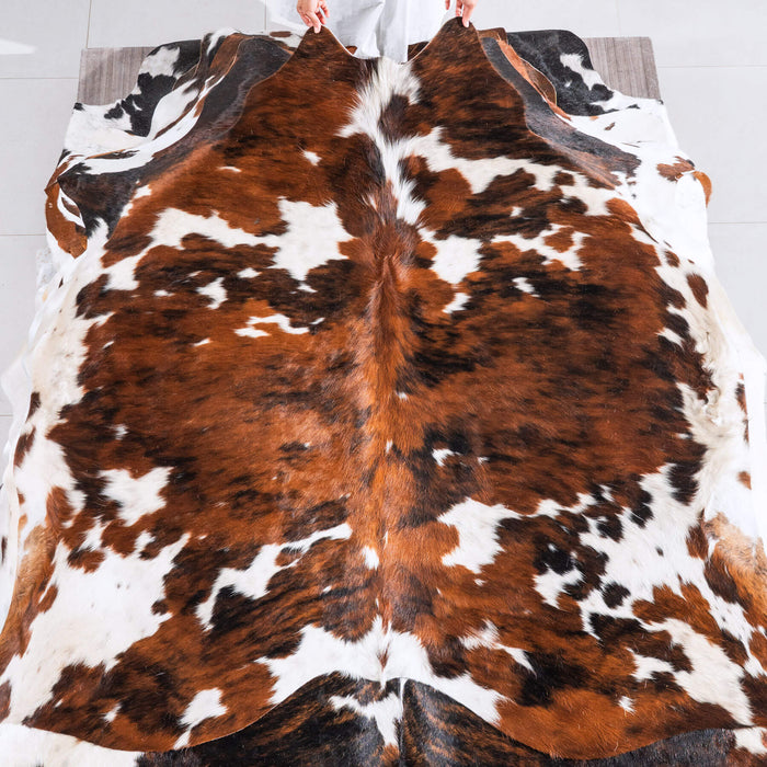 Tricolor Cowhide Rug Size 6'2" L x 6'8" W 6550