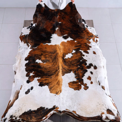 Tricolor Cowhide Rug Size 8'2" L x 7'1" W 6562