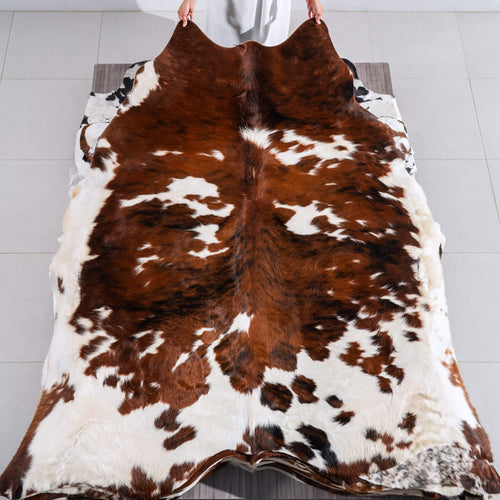 Tricolor Cowhide Rug Size 8'0" L x 7'5" W 6572