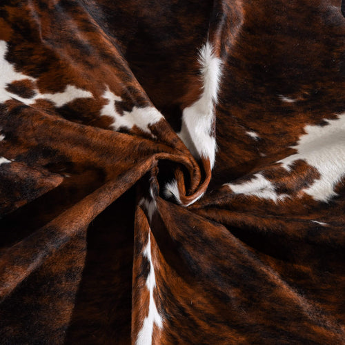 Tricolor Brindle Mix Cowhide Rug Size 8'1" L x 6'9" W 6580