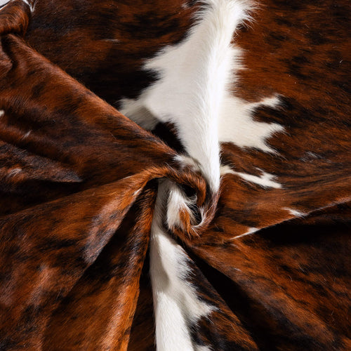 Tricolor Cowhide Rug Size 7'7" L x 6'11" W 6584