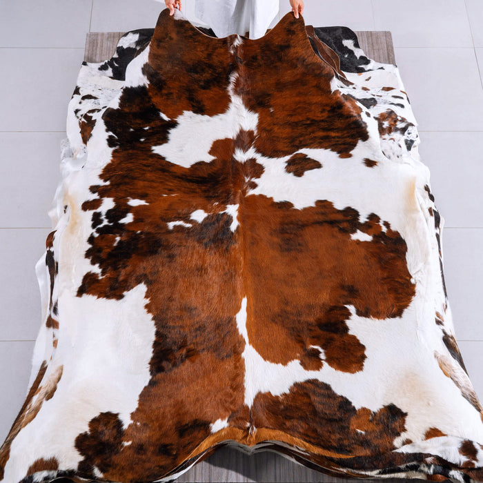 Tricolor Cowhide Rug Size 7'7" L x 7'0" W 6585