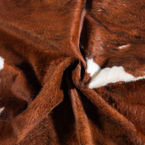 Vintage Tricolor Brindle Mix Cowhide Rug Size 6'10" L x 6'4" W 6669