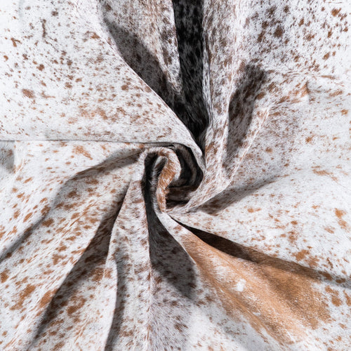 Vintage Chocolate and White Cowhide Rug Size 6'9" L x 6'6" W 6670