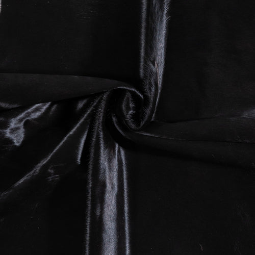 Brazilian Solid Black Cowhide Rug Size 6'7" L x 6'1" W 6727