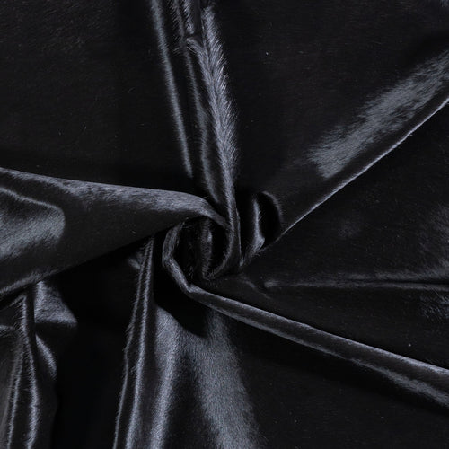 Brazilian Solid Black Cowhide Rug Size 6'9" L x 5'3" W 6729