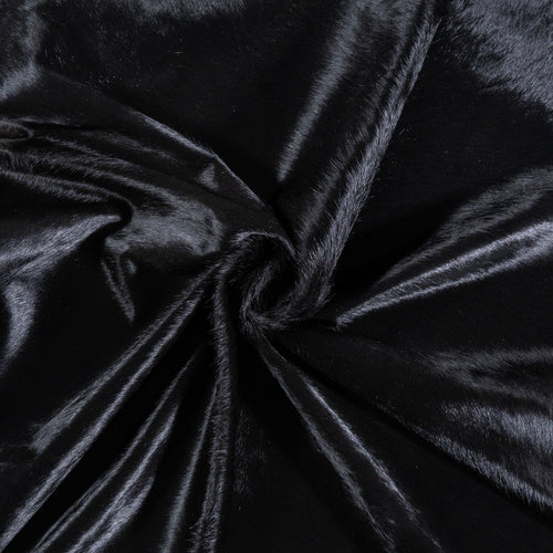 Brazilian Solid Black Cowhide Rug Size 7'3" L x 6'2" W 6730