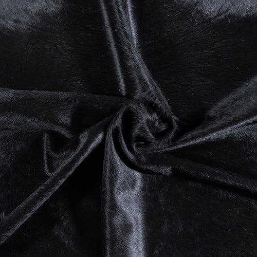 Brazilian Solid Black Cowhide Rug Size 6'9" L x 6'7" W 6737