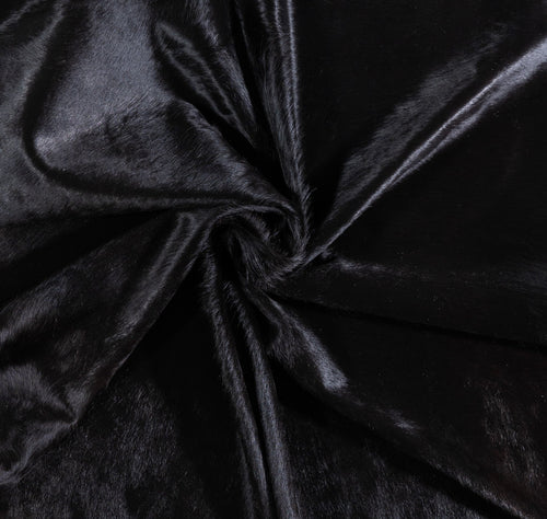 Brazilian Solid Black Cowhide Rug Size 6'8" L x 6'6" W 6740