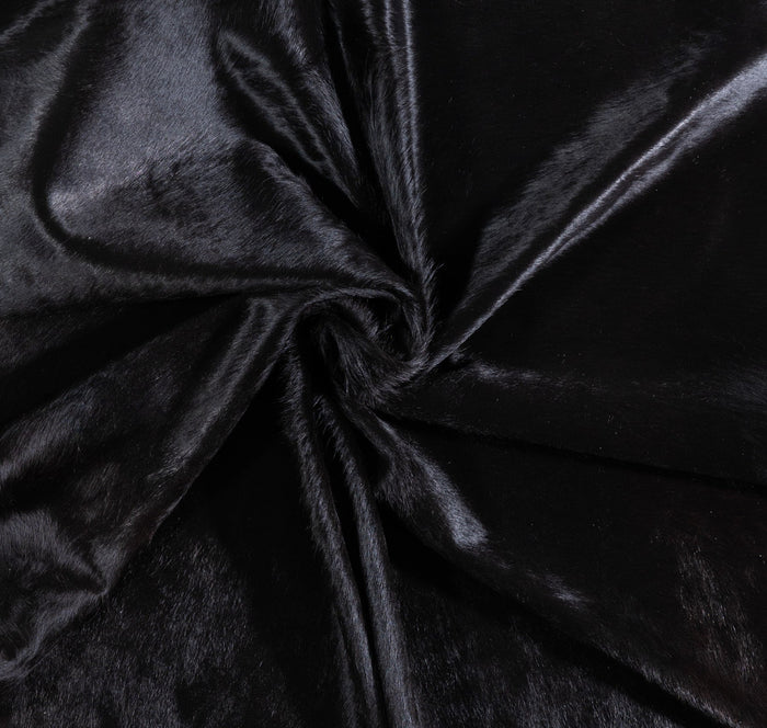 Brazilian Solid Black Cowhide Rug Size 6'8" L x 6'6" W 6740