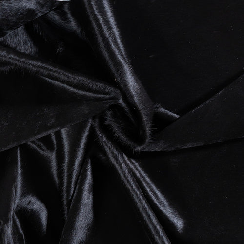 Brazilian Solid Black Cowhide Rug Size 6'11" L x 6'0" W 6742