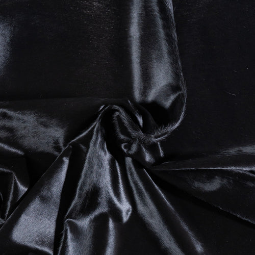 Brazilian Solid Black Cowhide Rug Size 7'5" L x 7'1" W 6755