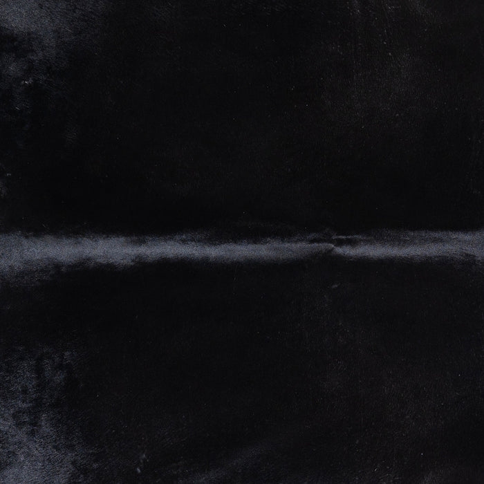Brazilian Solid Black Cowhide Rug Size 7'3" L x 6'7" W 6758