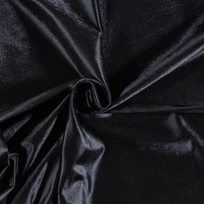 Brazilian Solid Black Cowhide Rug Size 7'3" L x 6'7" W 6758