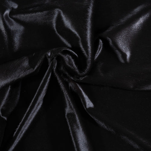 Brazilian Solid Black Cowhide Rug Size 6'10" L x 6'9" W 6762